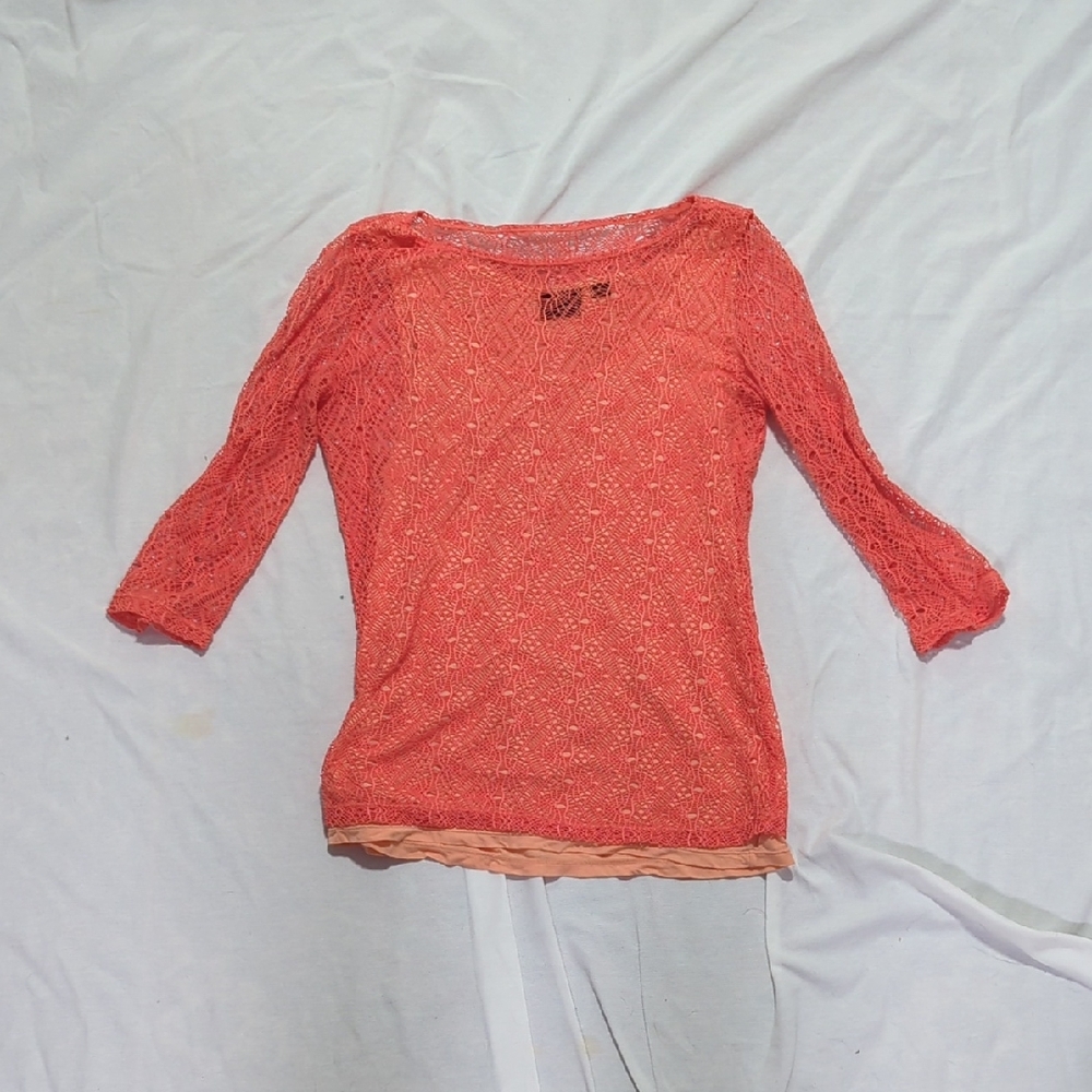 Tribal Coral Lace Blouse